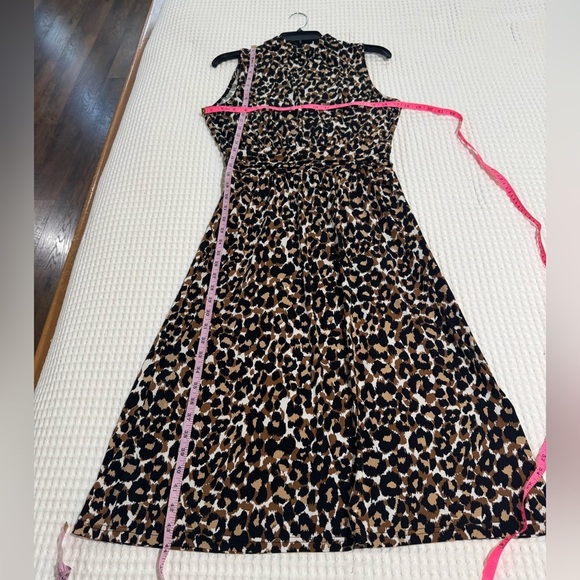 LEOTA MultiColor Leo Ginger Root Pleated Waist Jersey Dress Womens sz Small - Picture 5 of 6